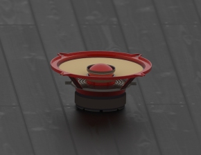 Speaker initially modelled on Solidworks and rendered using Maxwell